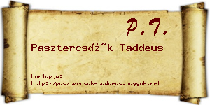 Pasztercsák Taddeus névjegykártya